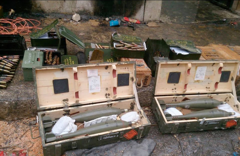 American made weapons found when Al Nusra left. Photo: Syrian Arab Army