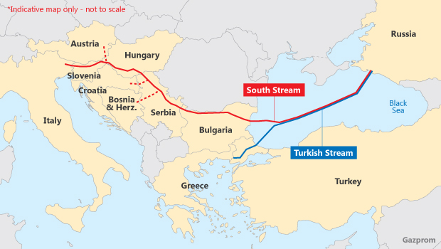 The Turkish Stream natural gas pipe-line will replace the South Stream that was scrapped due to EU sanctions.